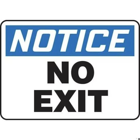 Accuform No Exit, Aluma-Lite, 10 in x 14 in MADM836XL